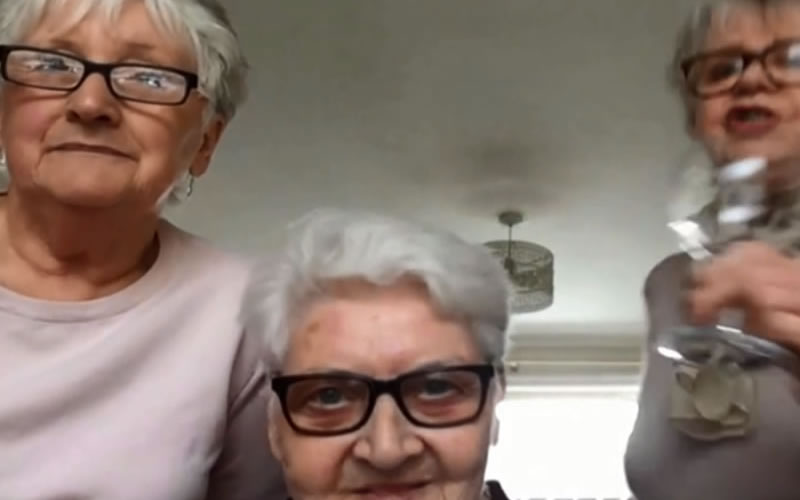 Three self-isolating grandmothers together