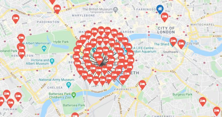 London flat mates are clustered around the centre