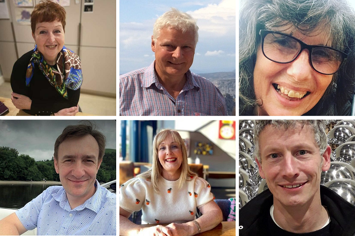 Six portraits of men and women in their 40s and 50s