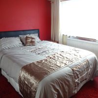 double room with bronze satin cover