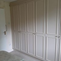 Double bed and wardrobes