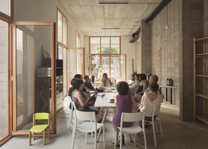 Members of the Sostre Civic cooperative De La Balma in Barcelona planning their home