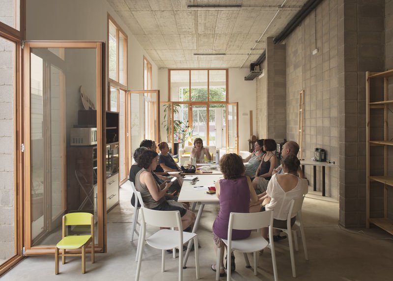 Members of the Sostre Civic cooperative De La Balma in Barcelona planning their home