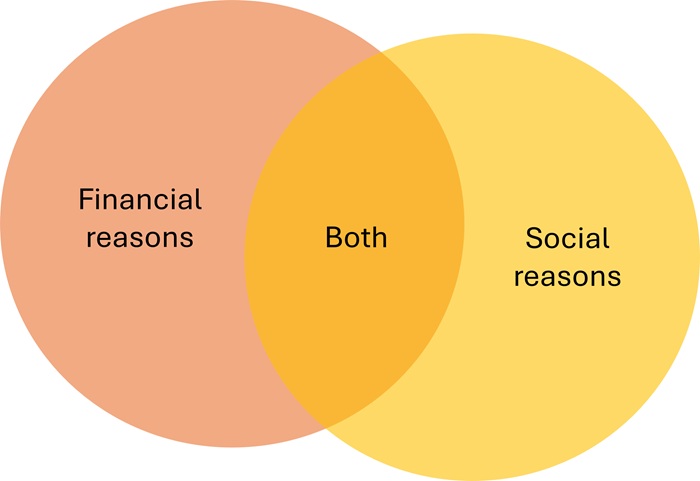 Pie chart about Reasons For House Sharing