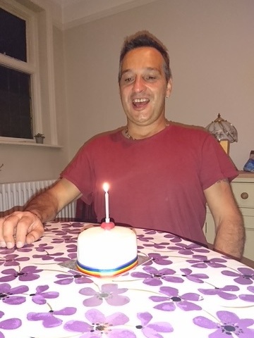 Lodger Ivan With His Tiny Birthday Cake